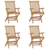 VidaXL Folding Garden Chairs 4 Pcs Solid Teak Wood