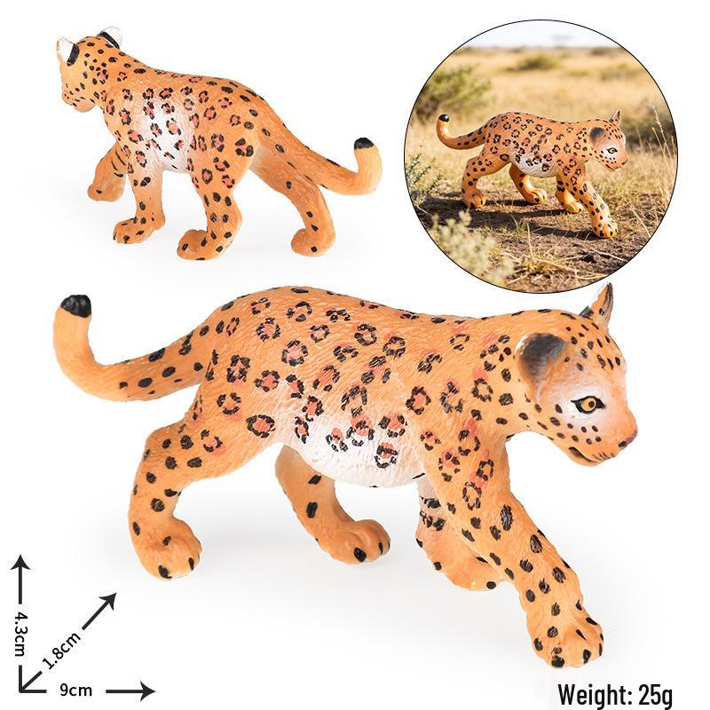 Kids' Wild Animal Model Toys: Leopard, Cheetah, Jaguar, Black Panther, Snow Leopard Figurines.