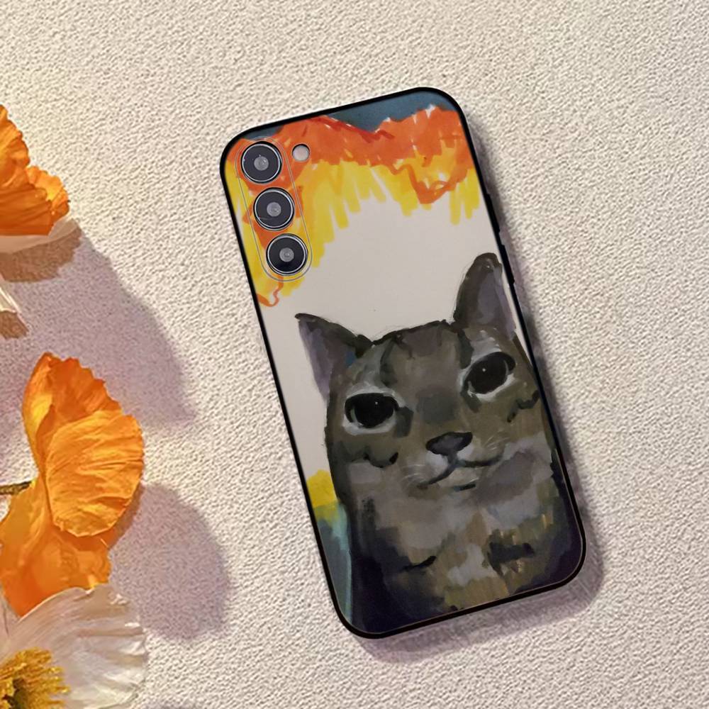 Кошачьи мемы F-Смешной милый чехол для телефона Samsung Galaxy A73,A72,A71,A70,A53,A52,A51,Мягкий силиконовый черный чехол