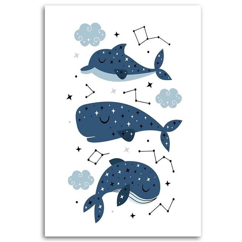 Canvas print, Merry whales