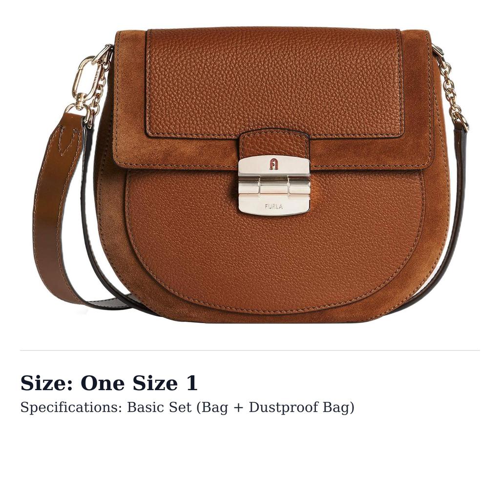 Furla Club 2 Grain Calfskin Saddle Bag, Crossbody Bag, Shoulder Bag Small Women's Brown WB00525-BX0390-03B00