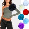 Clothing Dress Accessory Brooches Rose Flower Brooch Organza Multi-Layer Floral Brooch  for Women