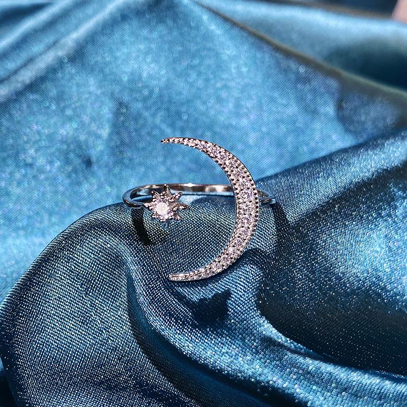 Кольцо-кастет из стерлингового серебра 925 пробы в этническом стиле с полумесяцем и звездой