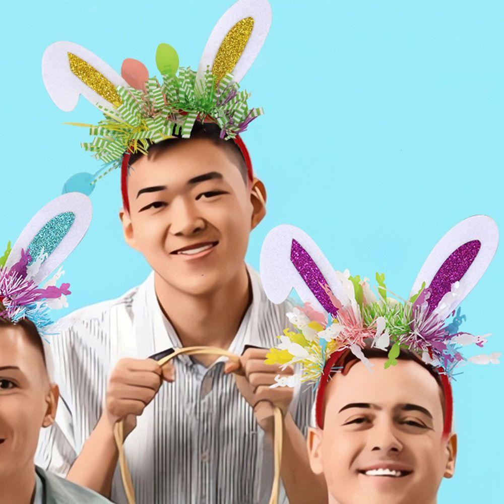 Sequin Easter Rabbit Ears Headbands Wear-resistant Cosplay Headbands  Costume Party Accessories