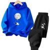 Kids Spring 2Pcs Set Funny Moon Astronaut Children's Hoodie Sweaters+Pants Set 3-14Y Boys Tracksuit Clothes