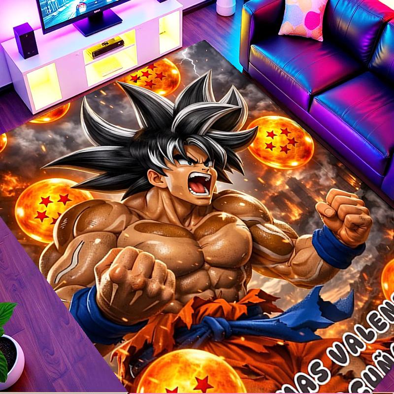 DRAGON BALL Print Rug, Washable Floor Carpet, For Entryway Dorm Laundry Room Office Study, Home Decor Birthday Christmas Gift