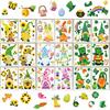 Whaline 18 Sheet Spring St. Patrick's Day Easter Window Clings Stickers Cute Gnome Window Decals Sunflower Bee Shamrock Easter Bunny Eggs Windows