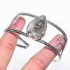 Natural Indian Moss Agate Gemstone 925 Sterling Silver Cuff Bangle Adj M0u66