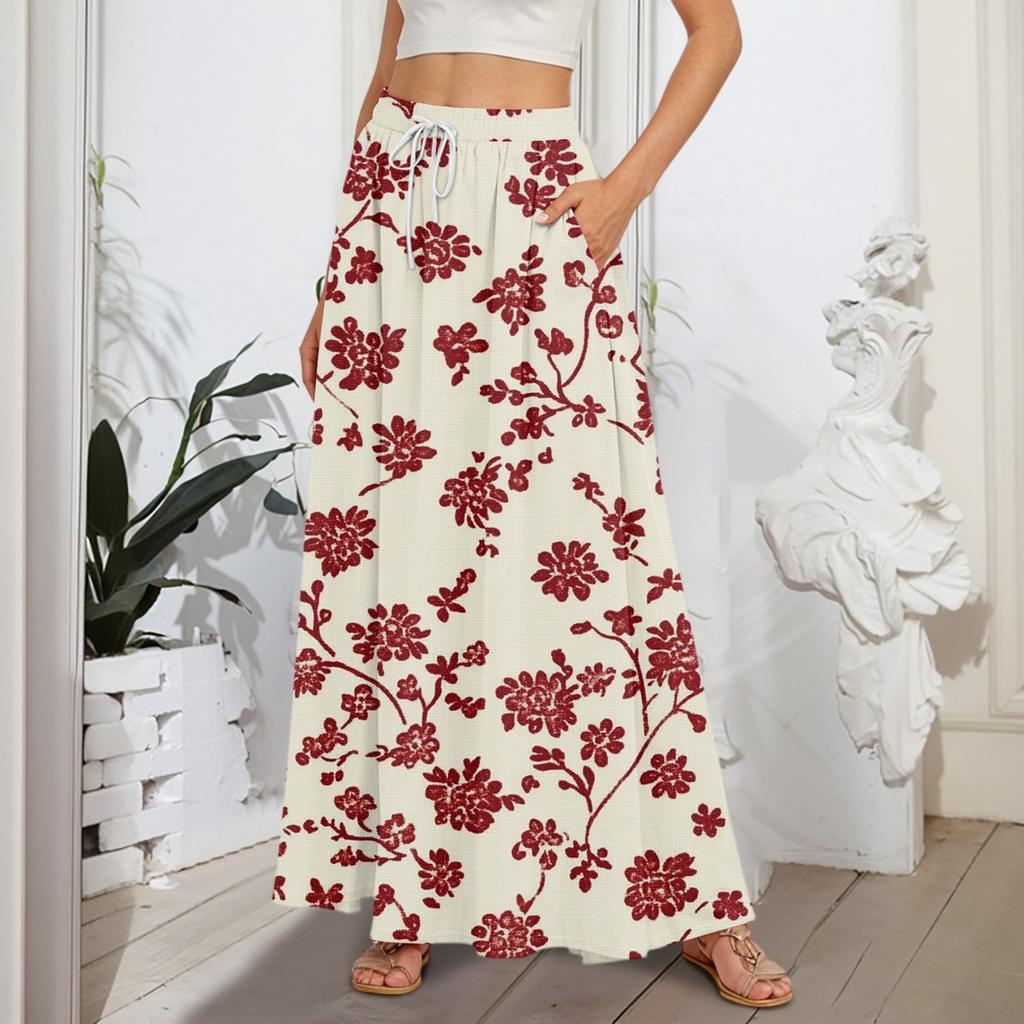 Женские струящиеся расклешенные юбки-макси с оборками и эластичным поясом, элегантные многослойные длинные юбки в стиле бохо