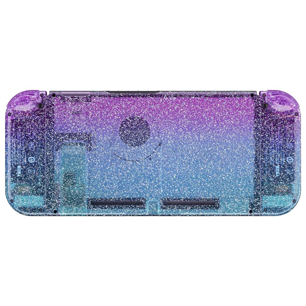 Custom DIY Replacement Case Shell for eXtremeRate Clear Material Fine Glitter Back Plate for Switch Holder Handle Controller Housing for Switch Full