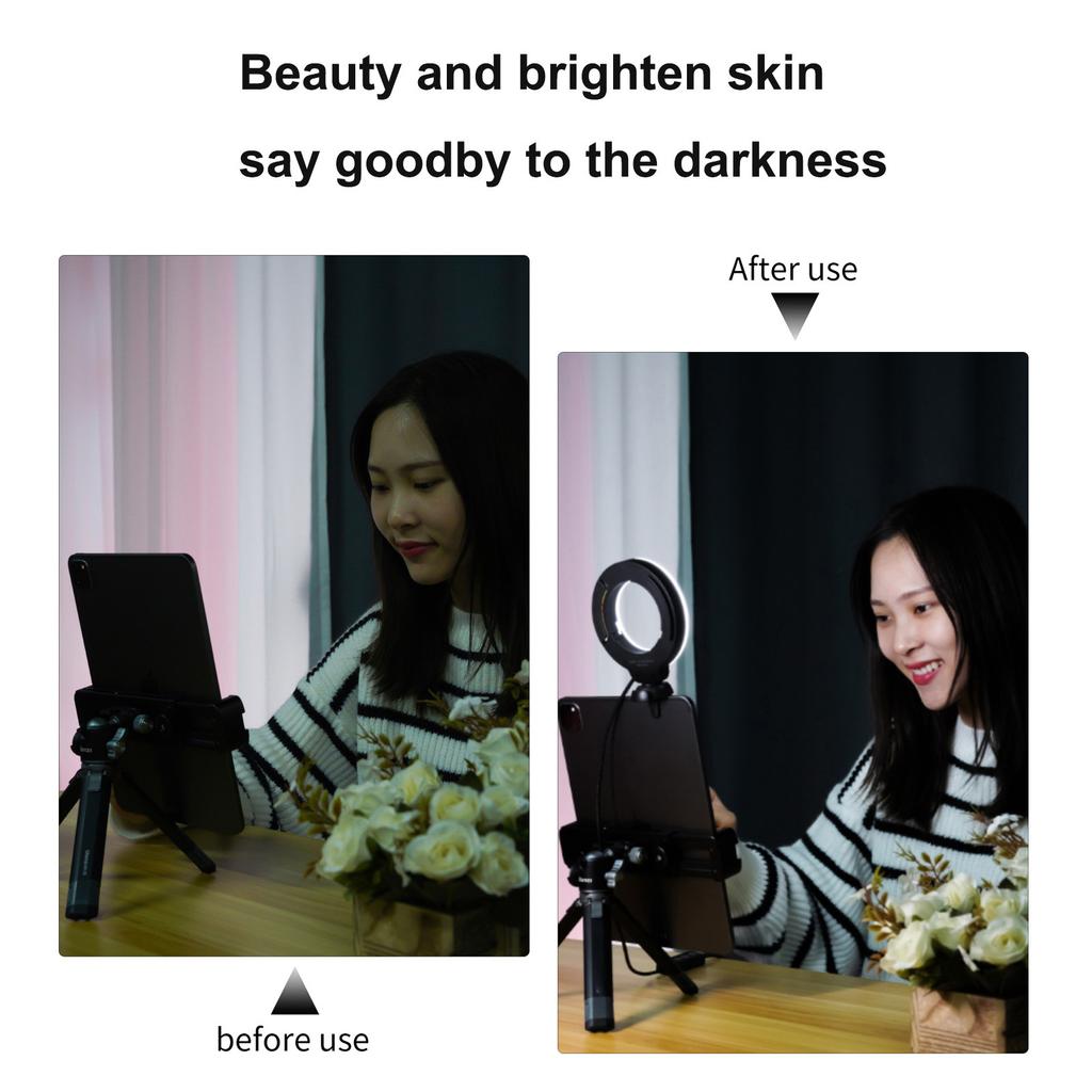   4 Inch LED Light, Clip On Laptop Video Conference Lighting, 3 Lighting Modes (3200K to 6500K), Dimmable USB Powered, for Live Streaming, Online E