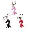 Подвеска для ключей 3D Мультяшный Дизайн Лошади Брелок с Металлическим Кольцом Многофункциональный Брелок Подарочный Аксессуар