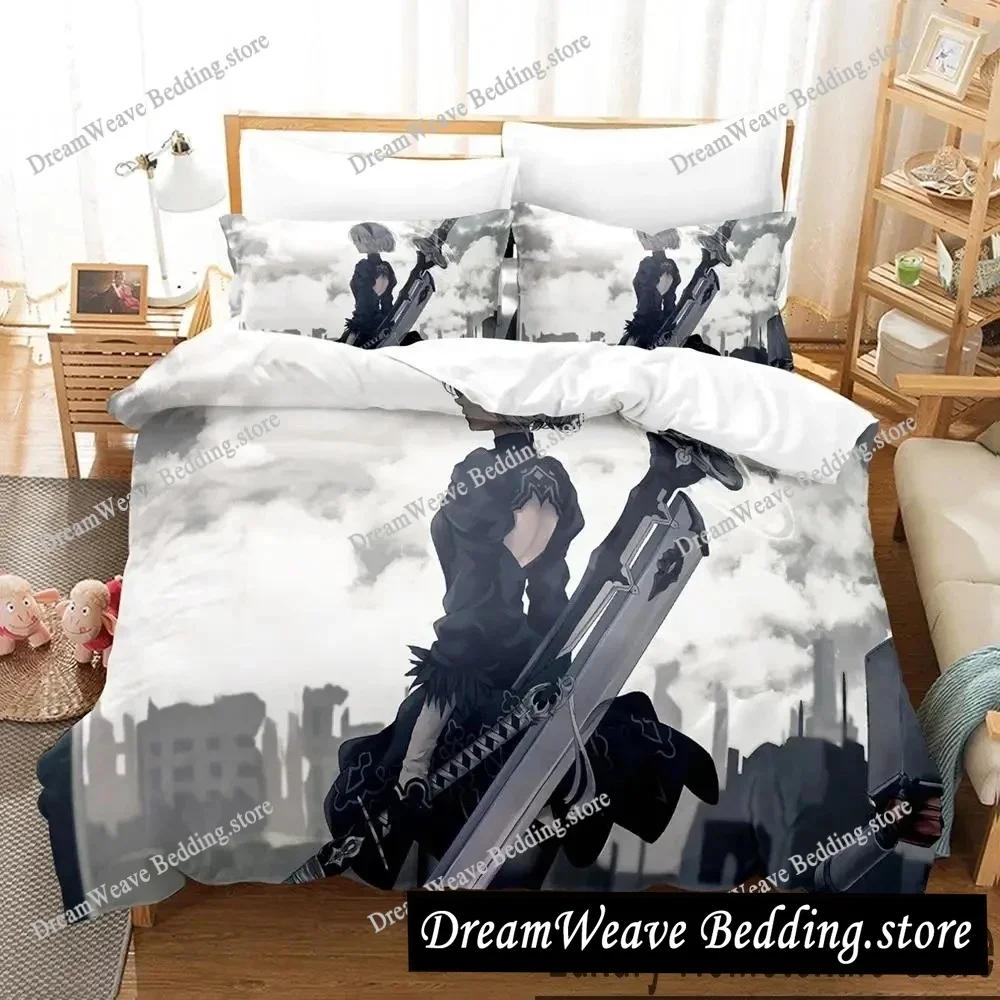 NieR Automata 2B Luxury Bedding Set  Anime Cartoon Duvet Cover Set Comforter Bedspread Twin Single Size Printed Home Textile