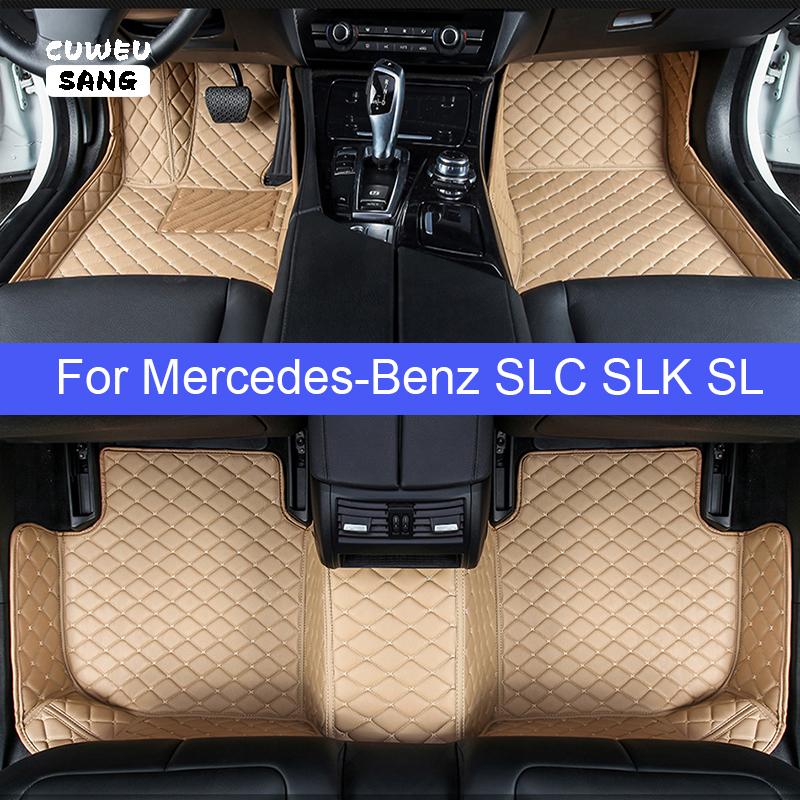 Автомобильные коврики CUWEUSANG на заказ для Mercedes-Benz SL SLC SLK 180 200 250 260 300 350 400 450 500 550 автомобильные аксессуары для ног