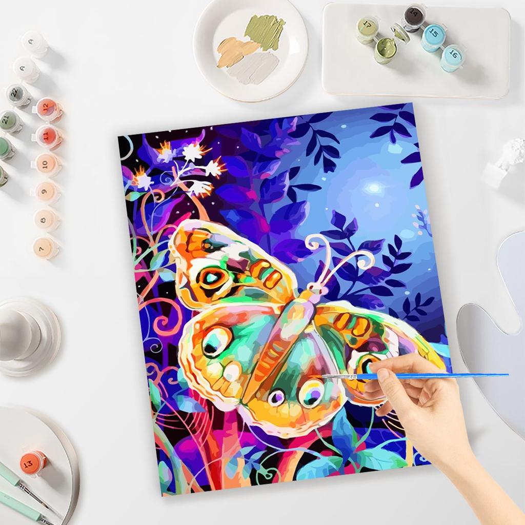 Frame Butterfly Painting By Numbers For Adults Kits Animals Paint On Numbers Painting Starter Kit For Home Art 40x50cm