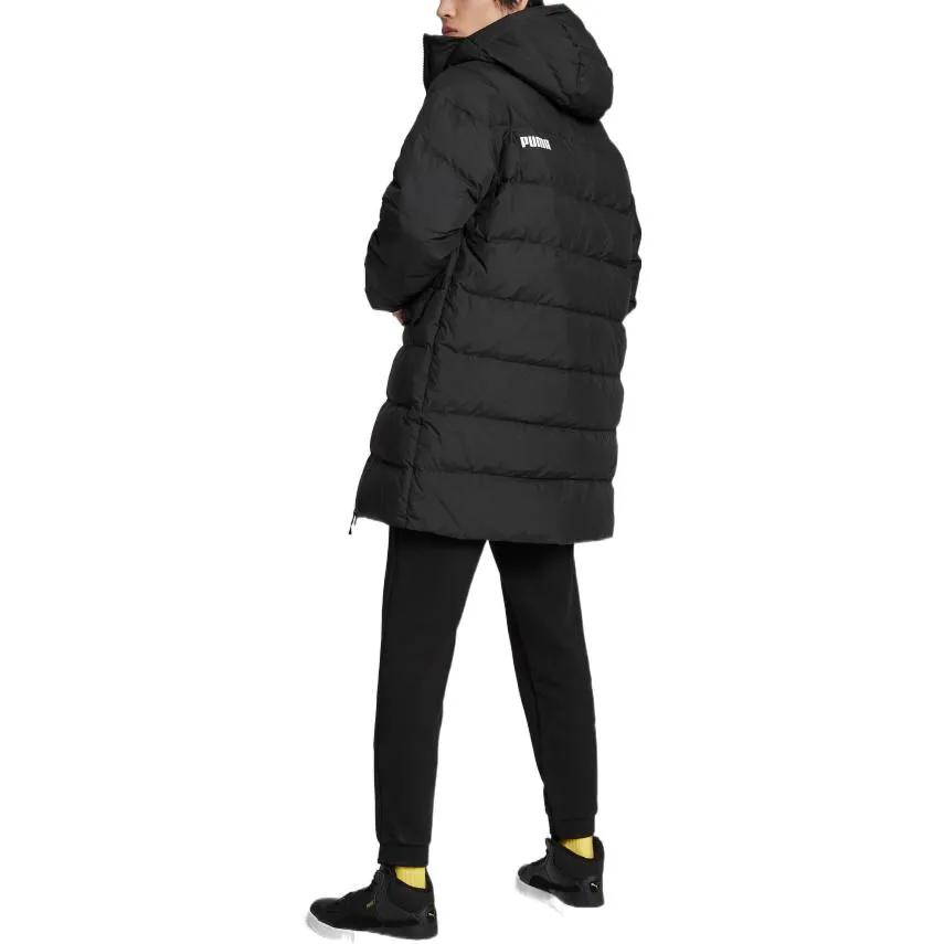 PUMA Down Jackets Men's Black Hooded Moderate Down Coat (Unisex) Down Jackets 672437 01