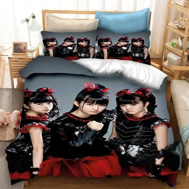 Постельное белье BABYMETAL Rock Band Напечатанный постельный комплект с наволочкой Пододеяльник для кровати Мягкое Королевский размер Кинг-сайз Постельное белье Дом