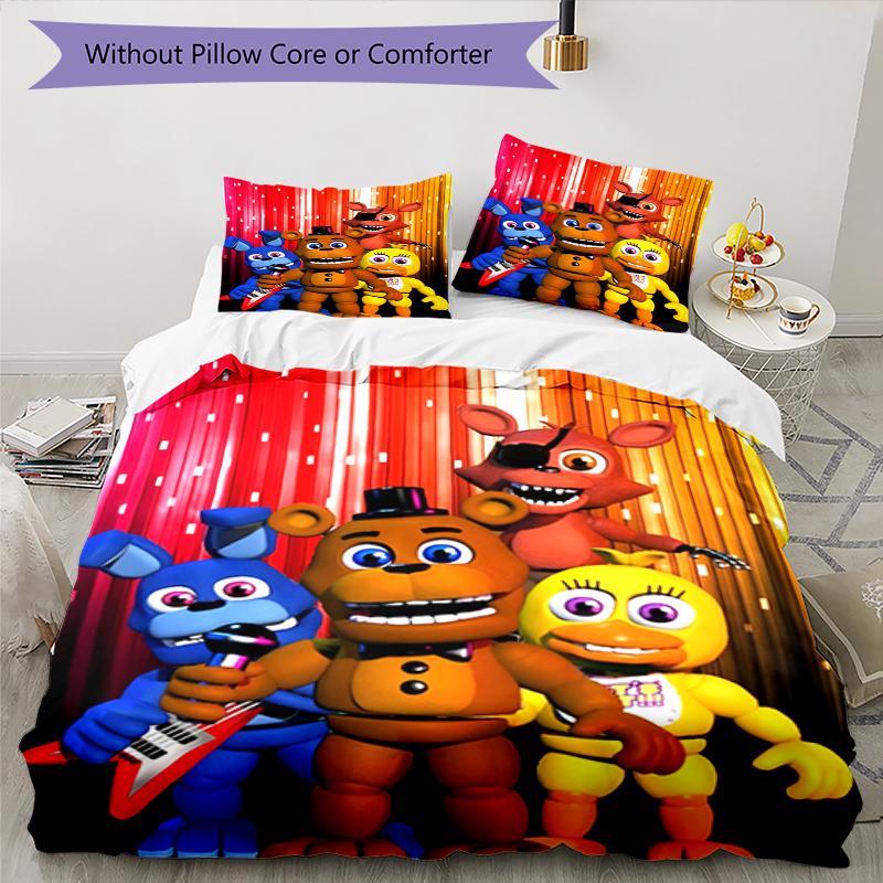 3pcs Freddy Bedding Set Duvet Cover Closure Includes 1 Duvet Cover & 2 Pillowcases, Soft and Comfortable for All Seasons.