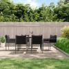 VidaXL 7 Pcs Garden Dining Set Cushions Wicker Steel 3187056