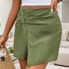 Women's Summer Shorts High Waisted Solid Color Culottes