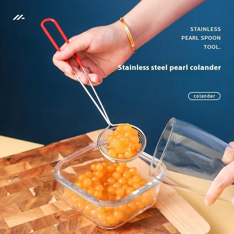 Ложка для тапиоки, Сито для тапиоки, Сито для боба, Нержавеющая сталь, Принадлежности для молочного чая, Стальная кухонная подвесная утварь