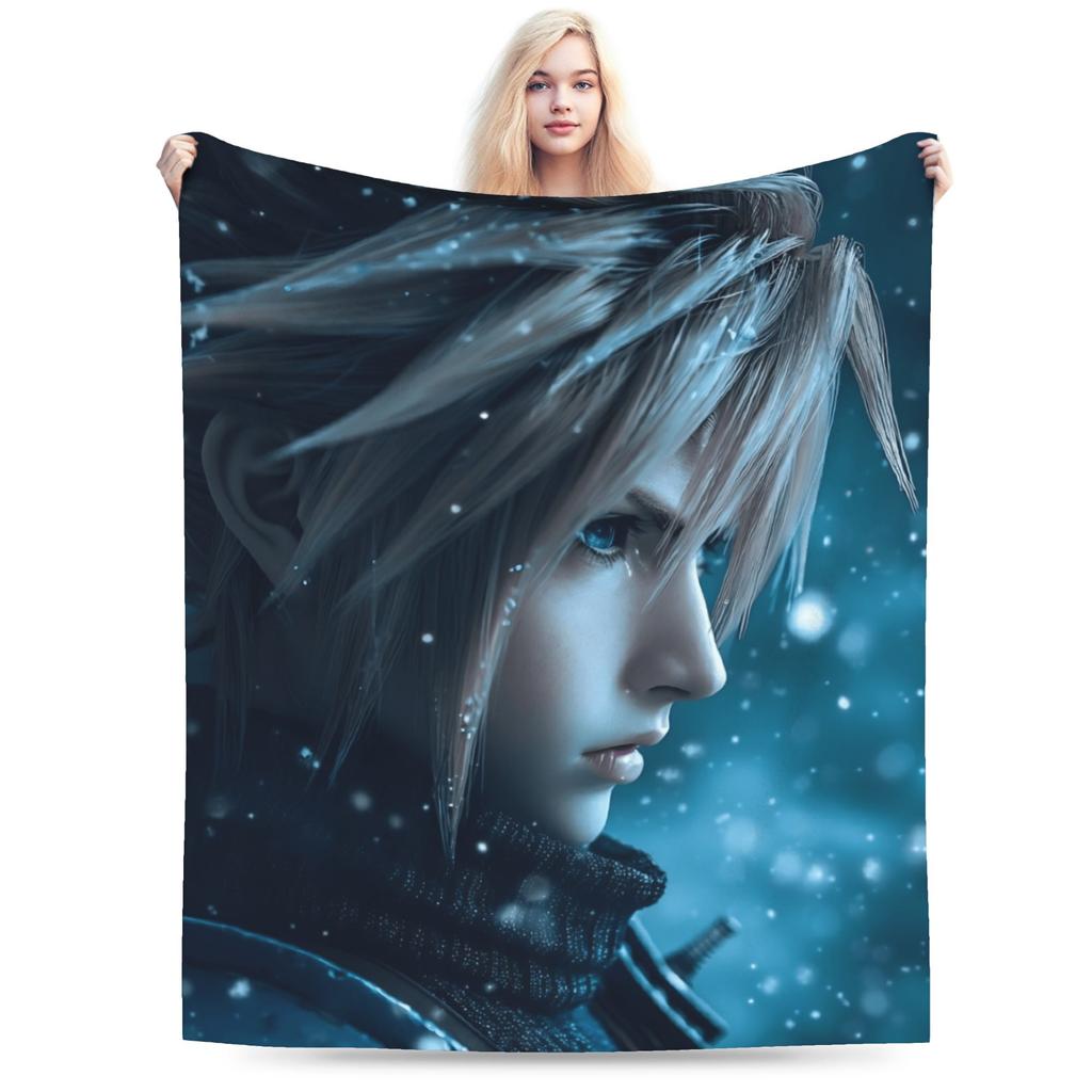 F-Final Fantasys Warm Soft Blanket Children Plush Throw Blanket Street Trend Couch Chair Flannel Bedspread Sofa Bed Cover