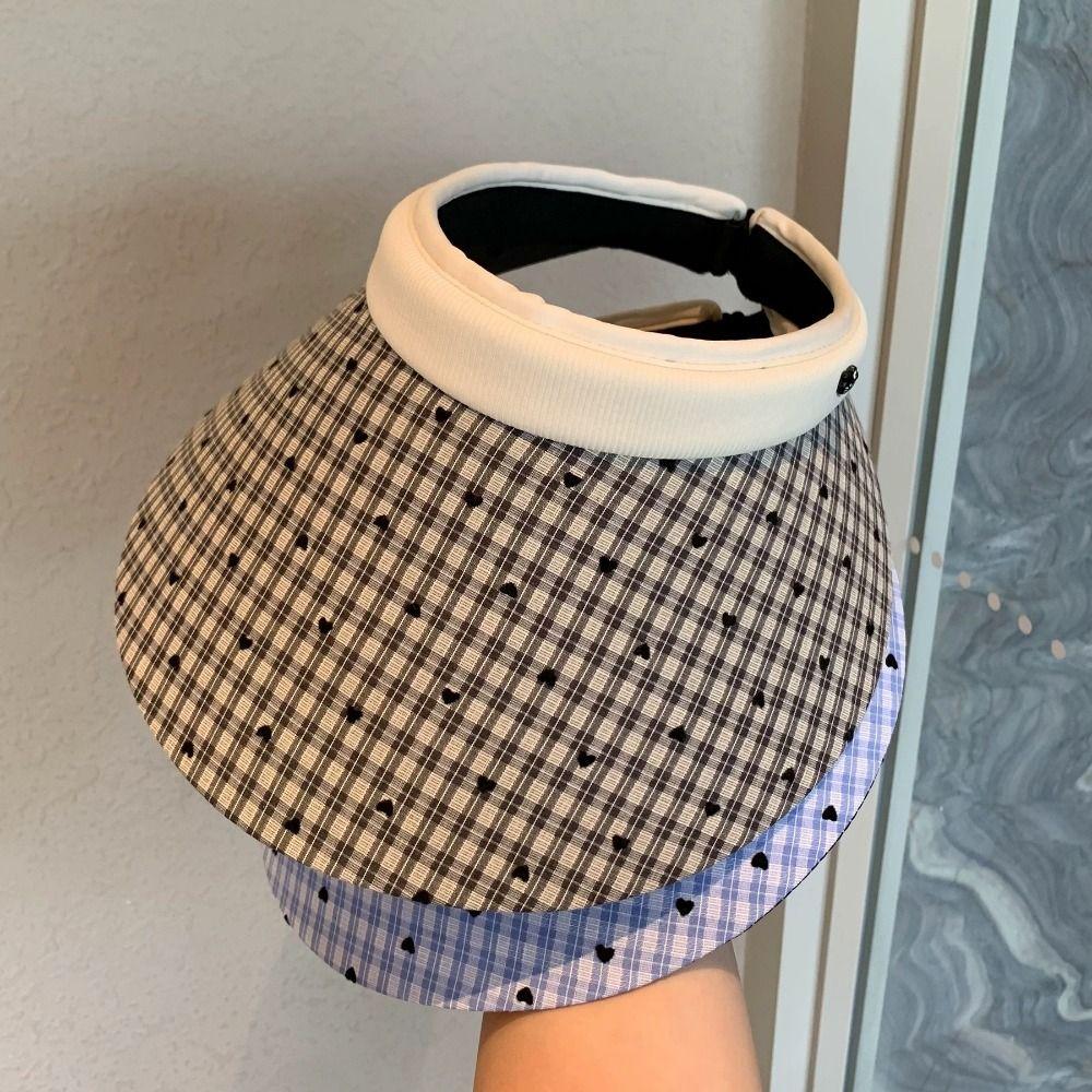 Anti-UV Woman Sun Hat Colorful Dot Visor Cap Fashion Empty Top Cap Female