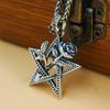 S925 Sterling Silver European and American Trend Rose Five-pointed Star Pendant Hip-hop Female Retro Trendy Niche Design Fashion