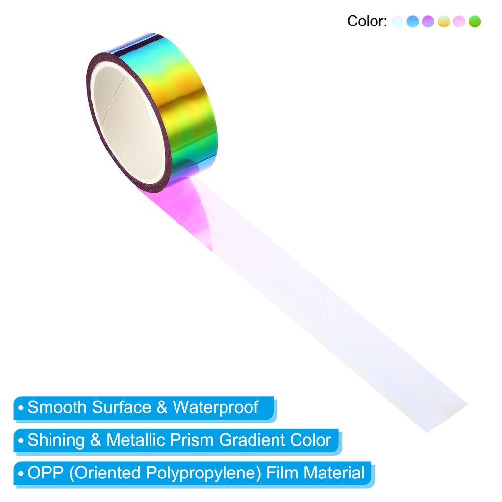6Roll 15mmx5m Metalized Tape Self Adhesive Holographic Foil Mirror Metallic Masking Sticker Decoration Scrapbooking Masking Tape