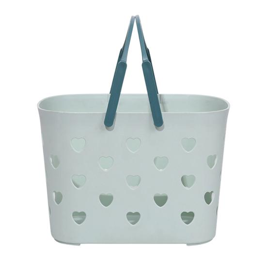 Storage Basket with Handle Large Capacity Hollow Design Portable Shower Caddy Tote Organizer Basket Bin for Bathroom