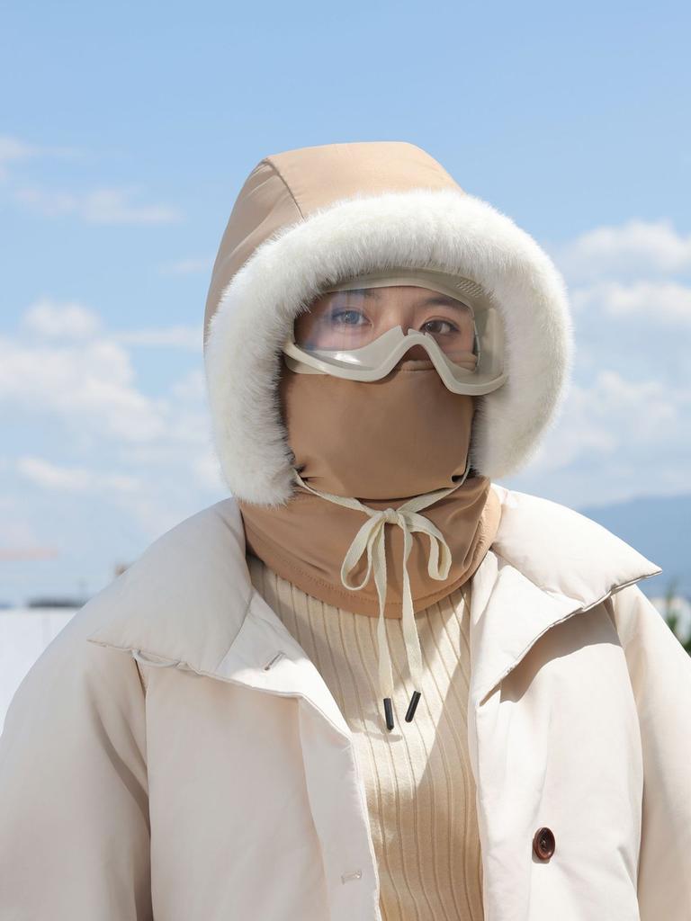 Women's Winter Windproof Cycling Balaclava Mask Headset Warm Northeast Anti-Cold Thick Fang Hat Men's