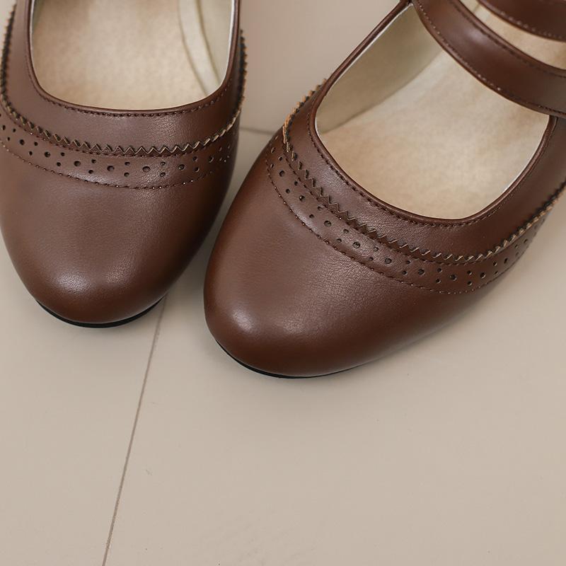 Женские туфли на высоком каблуке, весна-лето, новые, резные, в стиле ретро, легкие, большого размера, низкие туфли