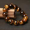 Браслет из натурального камня 6/8/10 мм с бусинами из тигрового глаза, классический для мужчин и женщин, браслеты из черной лавы в стиле минимализма для занятий йогой и медитацией