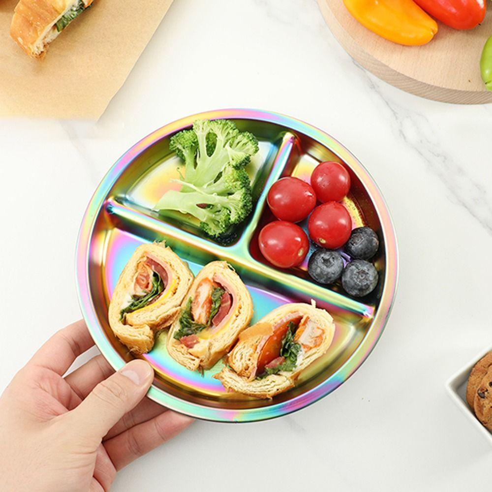 Ослепительная тарелка для контроля порций Многоразовый 3-секционный поднос для еды 3 отделения Посуда Ланч