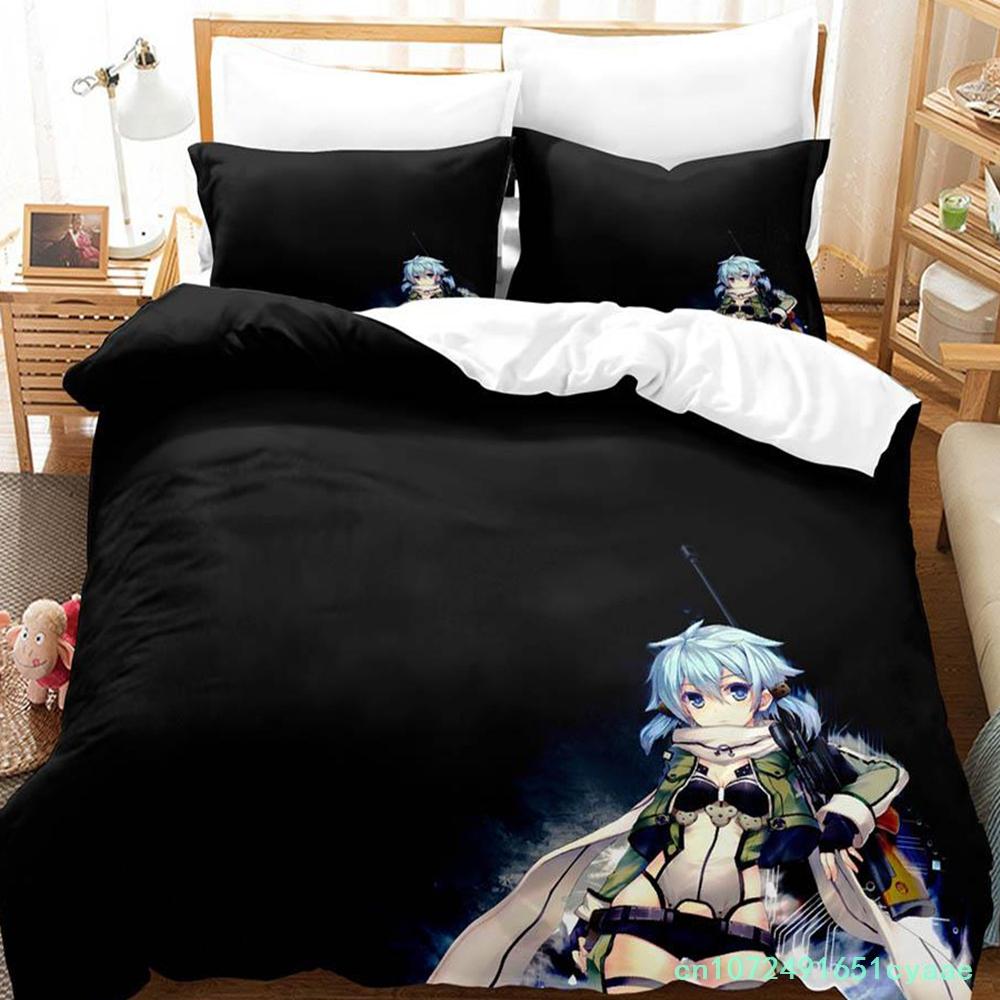 Sword Art Online II Постельное белье Single Twin Full Queen King Size Bed Set Adult Kid Bedroom Duvetcover Sets Anime Bed