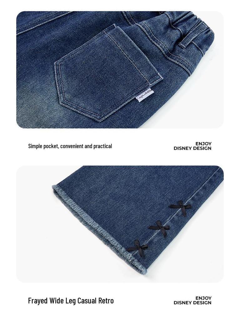 Ретро Вываренные Прямые Джинсы для Девочек - Новые Осенние Удобные и Универсальные Длинные Брюки