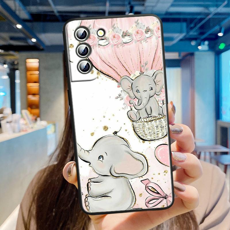 Милый мультфильм Дамбо для Samsung Galaxy S24 S23 S22 S21 S20 FE S10 S10E Plus Ultra Pro Lite 5G черный чехол для телефона