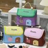 Polyester House Shape Makeup Bag Cute Toiletry Organizer Durable Travel Makeup Handbag  Gift
