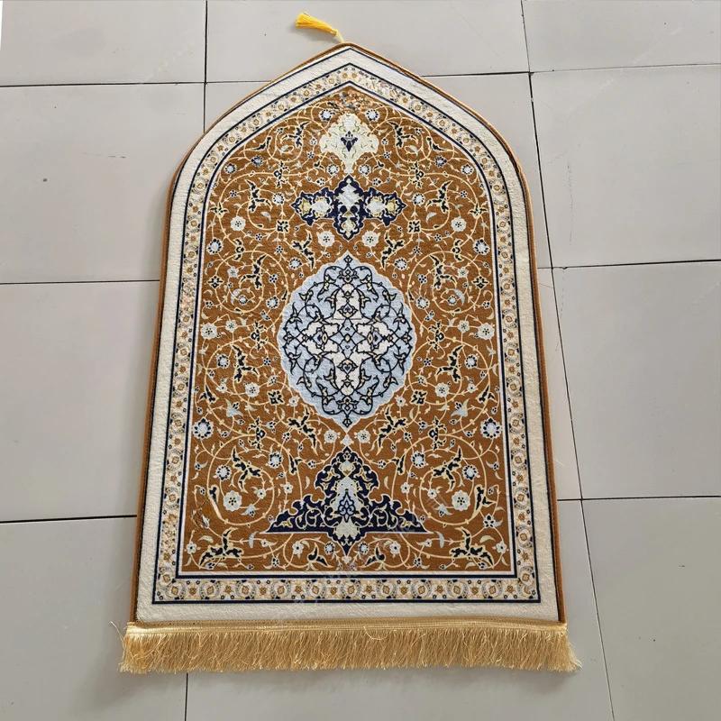 Portable Printed Flannel Rug for Prayers - Thickened Sponge Prayer Carpet