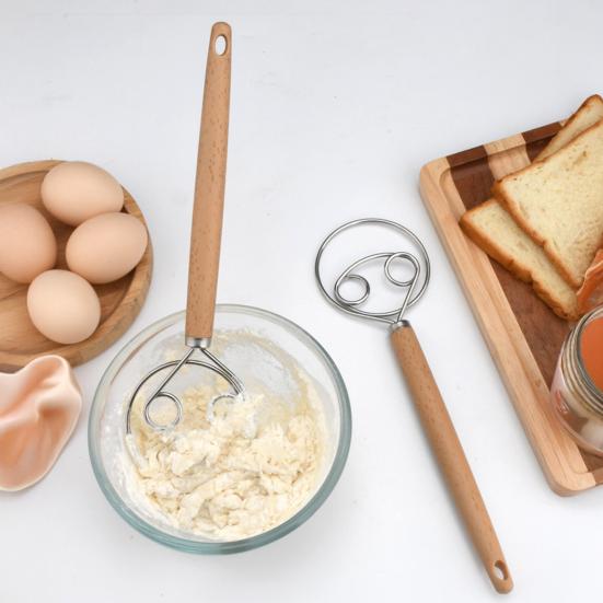 Миксер для муки Датский венчик для теста Нержавеющая сталь Миксер для хлеба для легкого смешивания Блины Тесто для печенья Мясной рулет Инструмент для теста Кухонный предмет первой необходимости