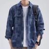 Tooling Shirt Men's Long Sleeves Spring and Autumn New Loose Japanese Trendy Lapel Denim Shirt Japanese Casual Jacket