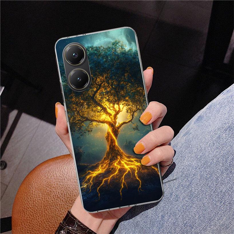 Tree of Life Space Phnoe Case for Xiaomi Poco X5 X6 X7 Pro X4 Gt F7 Ultra M8 M7 Redmi 15C 15 13C 13 12C 12 Unique Cover Coque Po