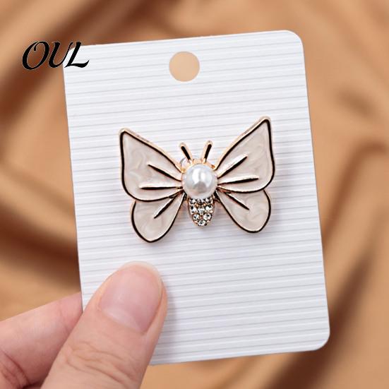 Scarf Brooch Pin Faux Pearl Rhinestone Butterfly Brooch, Dainty Decorative Badge Insect Lapel Pin, Sweater Cardigan Coat Dress Jewelry Accessories