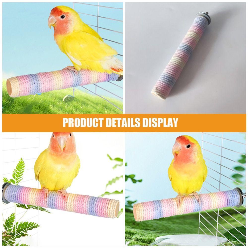 Cotton Rope Parrot Standing Perch Comfortable Grip Bird Teeth Chew Pole Bird Grinding Stand Conure