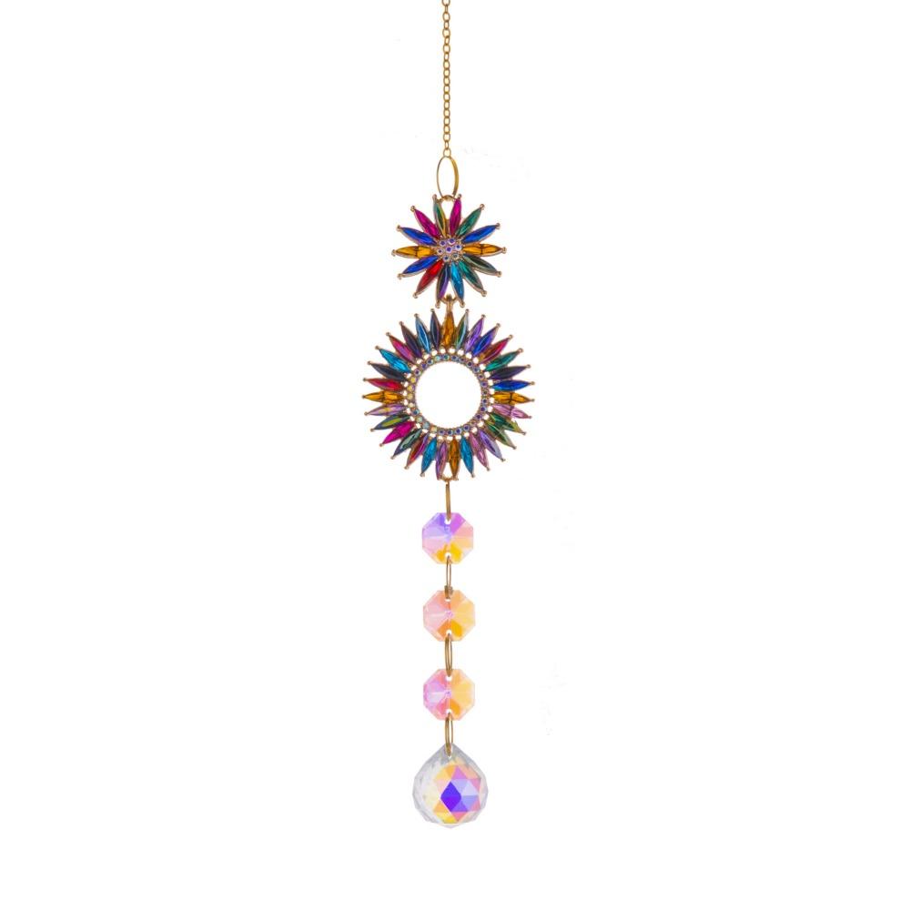 DIY Gardening Sun Catcher Shiny Crystal Wind Chime Colorful Hanging Catcher Ornaments Window