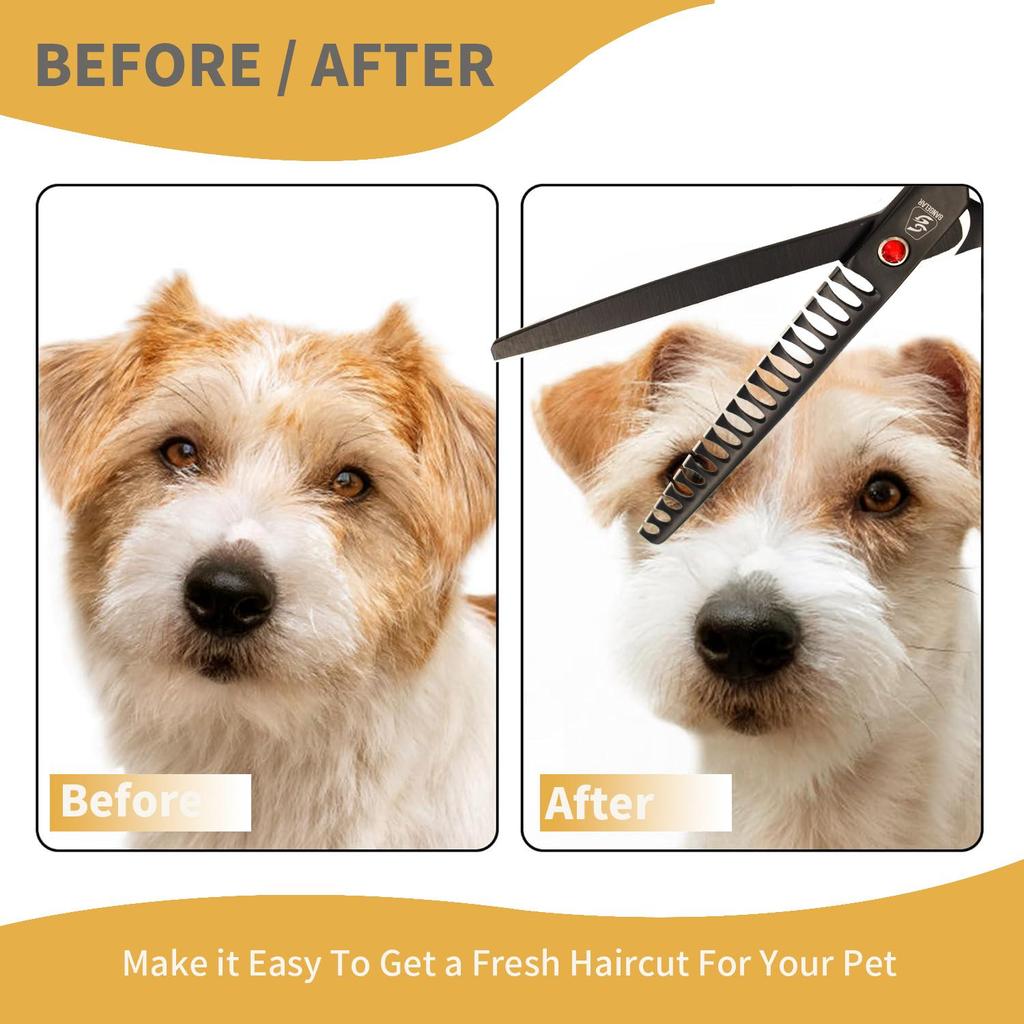 SANGELAR 7 Inch Pet Grooming Hair Scissors Thinning Scissors Professional Dog Teddy Animals Grooming Tools Pet Hairdressing Tools