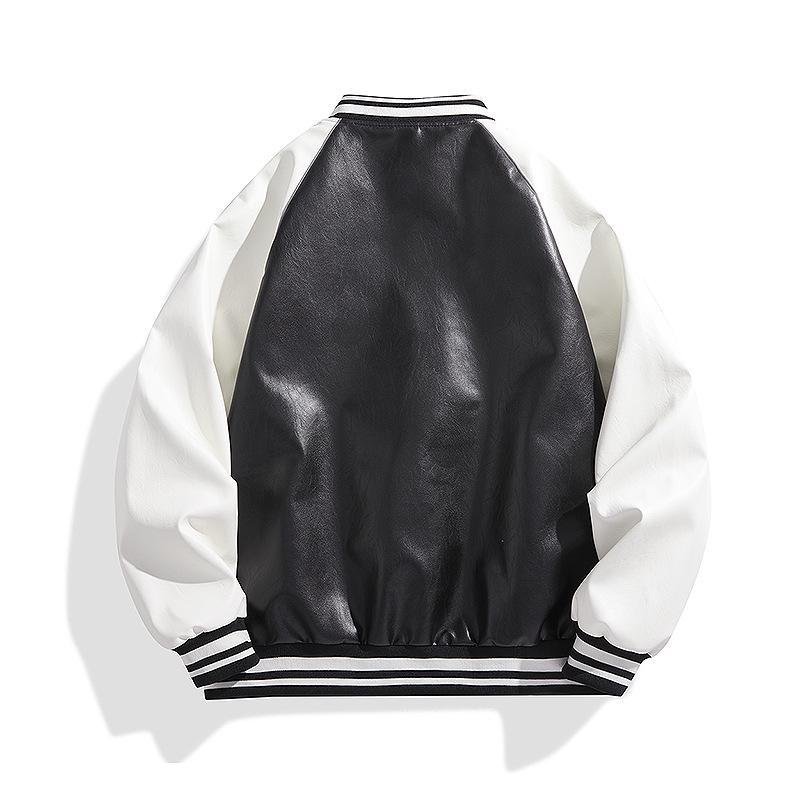 Мужская бейсбольная куртка из искусственной кожи в стиле «американский ретро» — весна/осень, стиль пилота