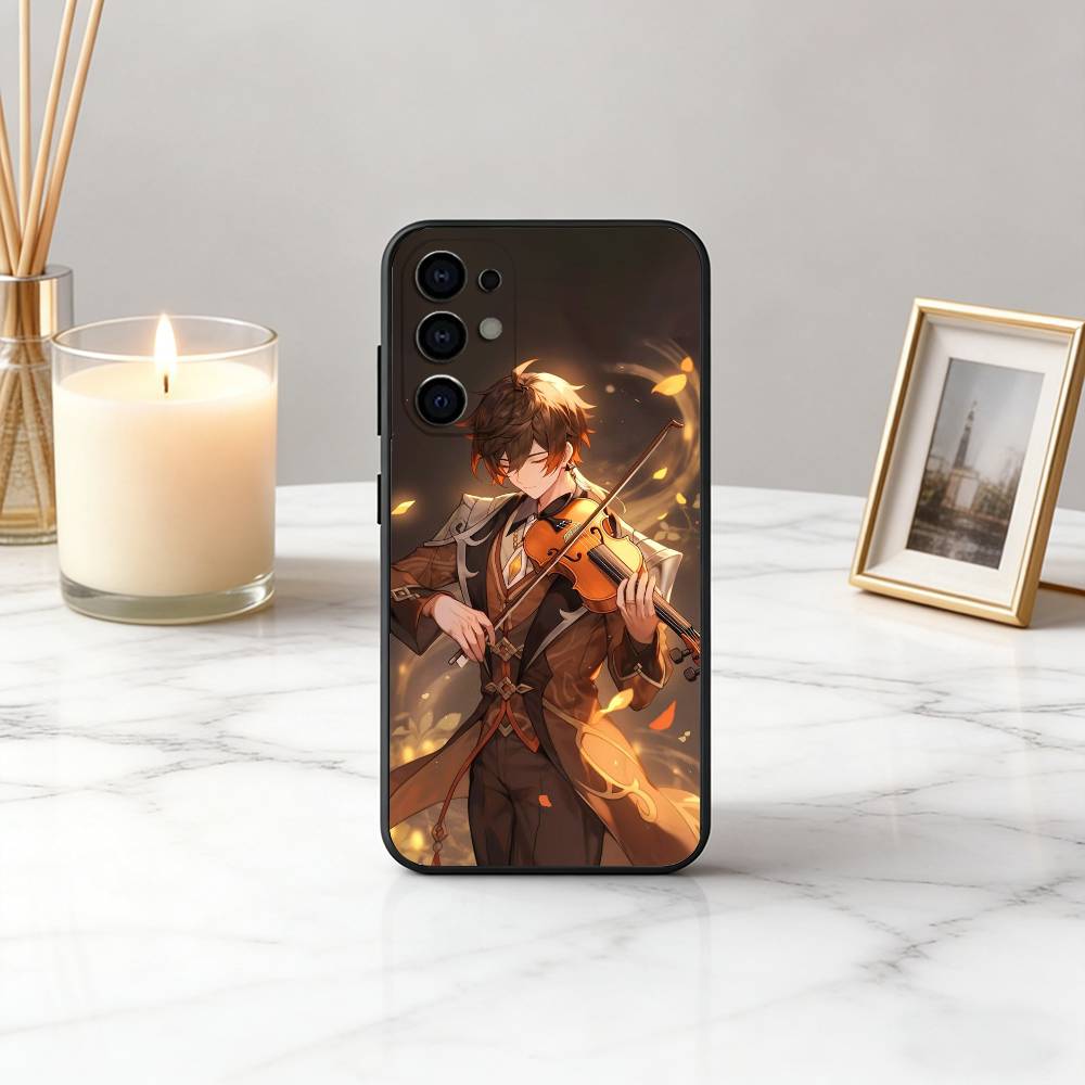 G-Genshin Z-Zhongli-GIZ I-Impact Чехол для телефона Samsung S25,S24,S21,S22,S23,S30,Ultra,S20,Plus,Fe, Мягкий силиконовый Черный чехол