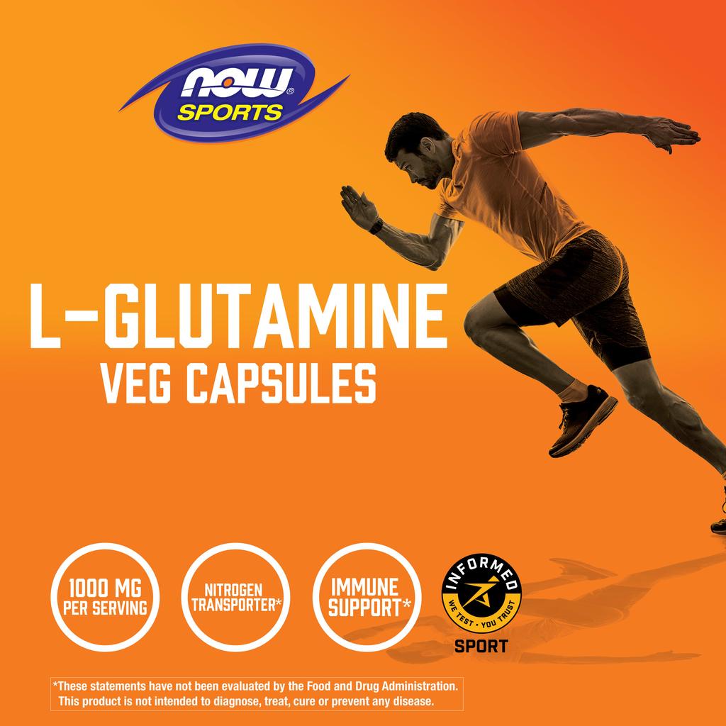 Now Foods Спорт, L-глютамин, 1000 мг, 240 растительных капсул