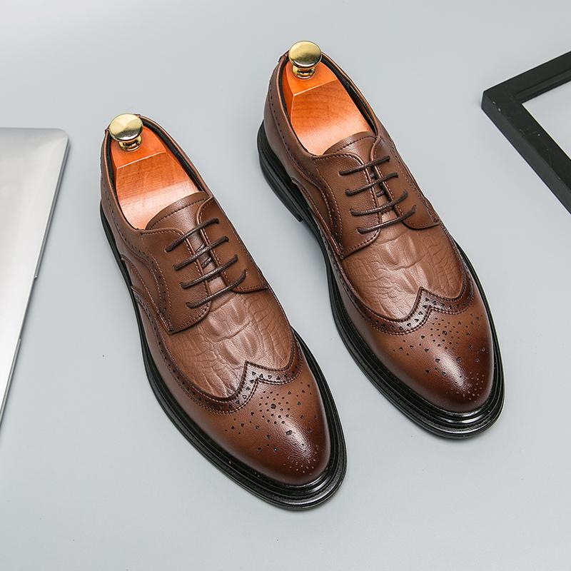 Новые мужские модельные кожаные туфли, роскошные модные свадебные туфли для жениха, мужские туфли-броги в английском стиле